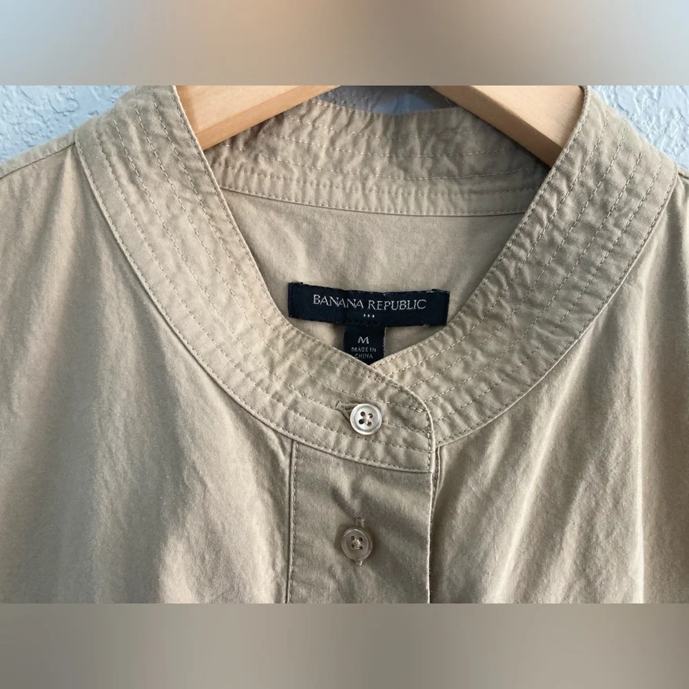 Banana Republic Sleeveless Dress medium Khaki Tan - Picture 2 of 9